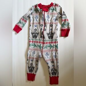 Hanna Andersson Sleeper Pajama Christmas Star Wars Fair Isle Baby 9-18 Months 70